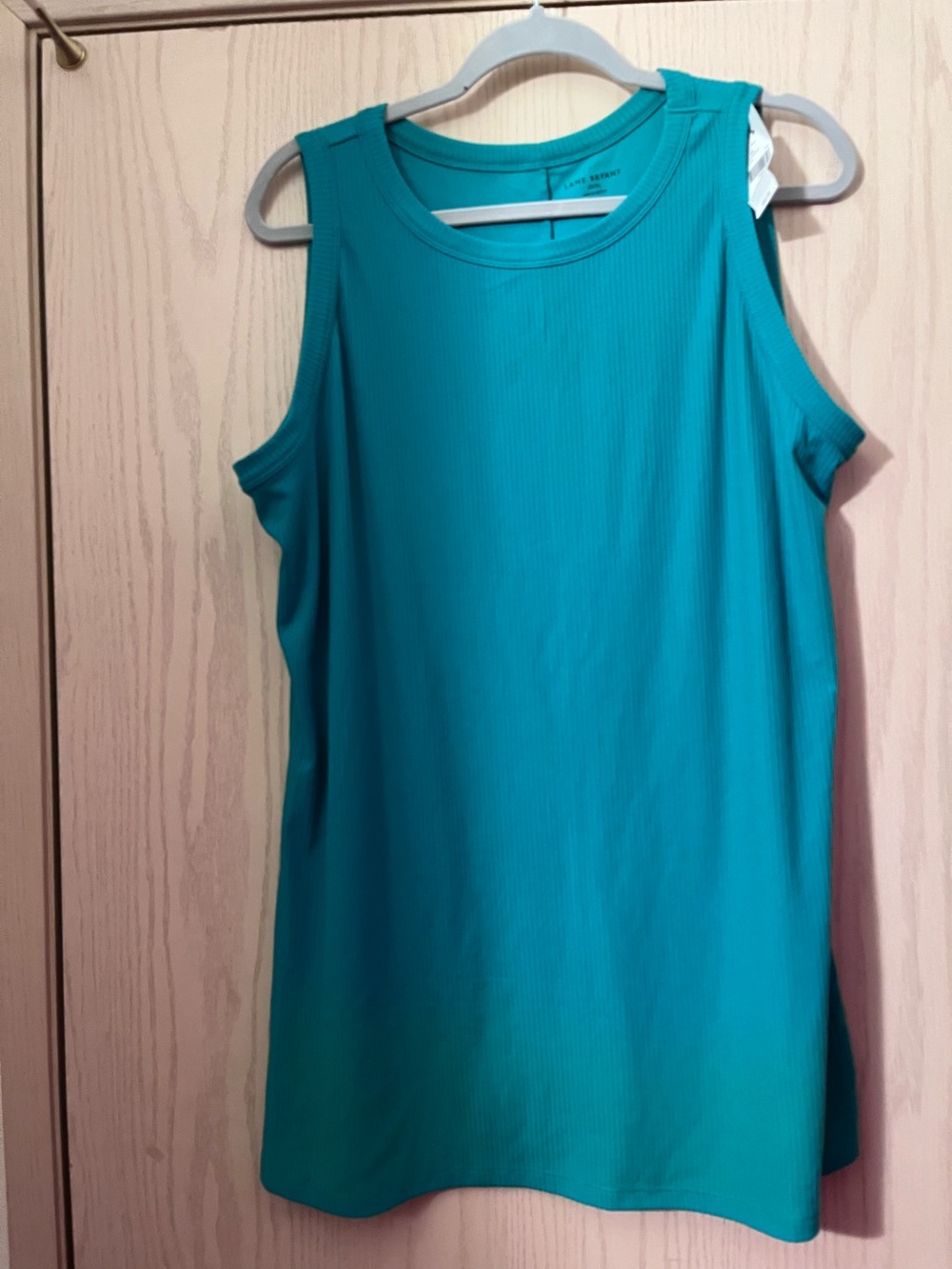 Lane Bryant Teal Ribbed Tank Top